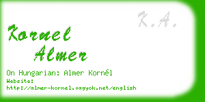 kornel almer business card