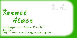kornel almer business card